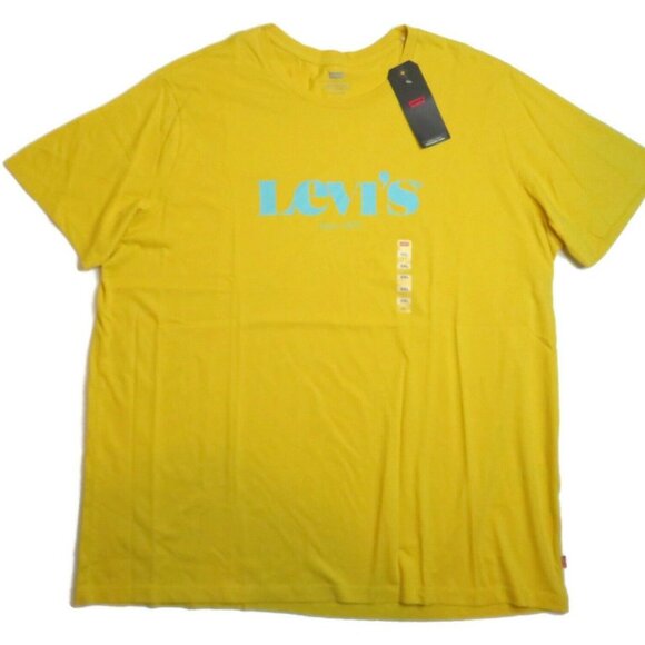 Levis Graphic T-Shirt Mens XXL Yellow New NWT Spellout Short Sleeve Tee - Picture 5 of 5